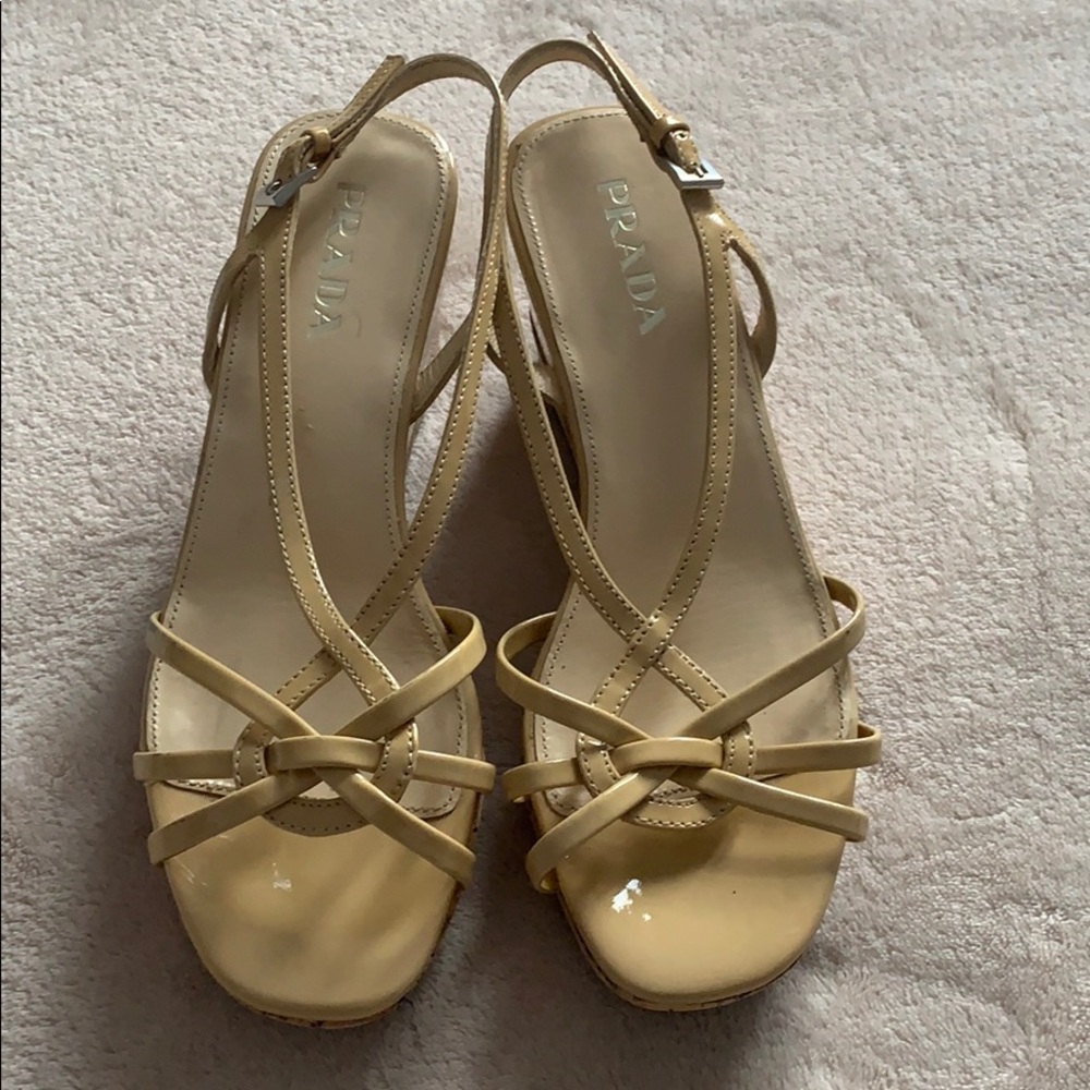 Nude Prada wedge.